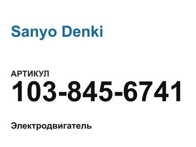 1038456741 Sanyo Denki